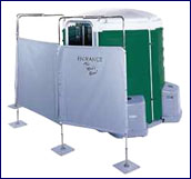 Rentaloo Guernsey mobile toilets hire. Re-circulating toilet units.